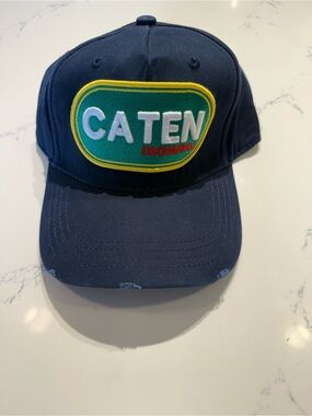 DSQUARED2 Navy 'Caten' Embroidered Cap
